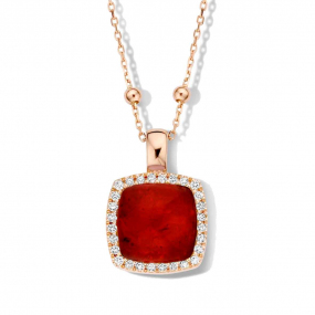 Pendentif quartz et rubis sur nacre et diamants One More  - Pantelleria - 062373R2
