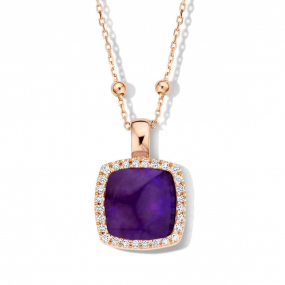 Pendentif quartz et sugilite sur nacre et diamants One More  - Pantelleria - 062373B1
