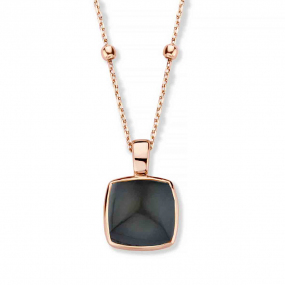 Pendentif Quartz sur Obsidienne arc en ciel  - One More  - Pantelleria - 052797L1
