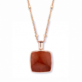 Pendentif quartz sur oeil de tigre rouge One More  - Pantelleria - 051403V1
