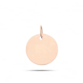 Pendentif rond Or blanc Or Rose - 15 mm -Juliette - V7R