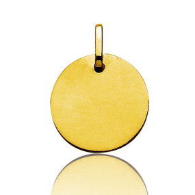 Pendentif rond or jaune plan pais Or Jaune - 18 mm -Marya - V5.3