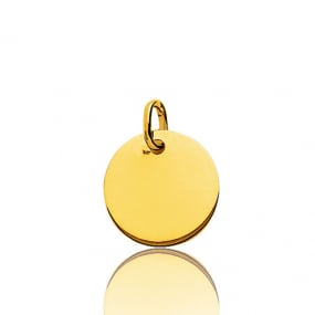 Pendentif rond or jaune plan pais Or Jaune -  -Manon - V6.3