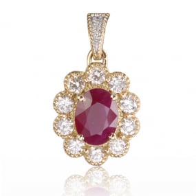 Pendentif rubis diamant Floriane - PE4458-R