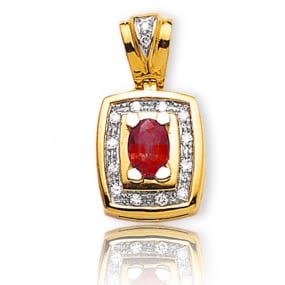 Pendentif rubis diamant Lanne - PE 2066RU