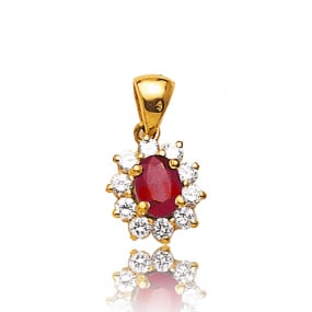 Pendentif rubis diamant Mlodie - PE 1866-RU