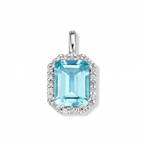 Pendentif Topaze Sky Blue Or Blanc Sauvahna - 063011TA