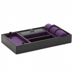 Plateau Rangement Wolf 1834 - Blake Valet Tray With Cuff -Noir/Violet - 306428