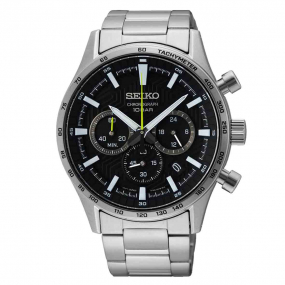 Seiko Sport Chrono Night Run Quartz cadran Noir 43 mm - SSB413P1