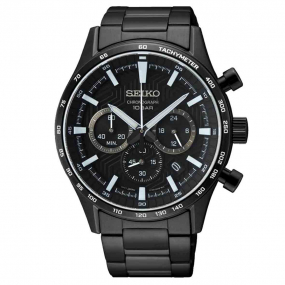 Seiko Sport Chrono Night Run Quartz cadran Noir 43 mm - SSB415P1