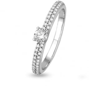 Solitaire diamant or blanc 0.57 ct Raina 0.38 ct - SOD6040