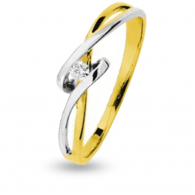 Bague de Fianailles  - or jaune et or blanc 0,04 carat en 2 Ors diamant de 0.04 ct - Dakota