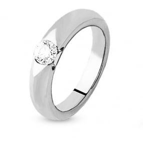 Bague solitaire diamant serti demi clos 0.25 ct Katerina - 4S1004