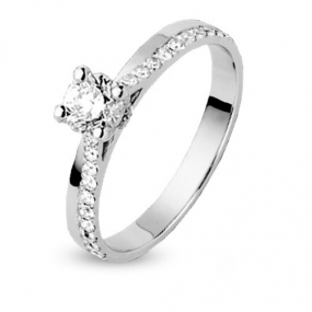 Solitaire or blanc et diamant 0.40 ct Judith 0.40 ct - 4S136-0.40