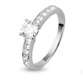 Solitaire or et diamant princesse Emilie 0.40 ct - 4S3101-0.40