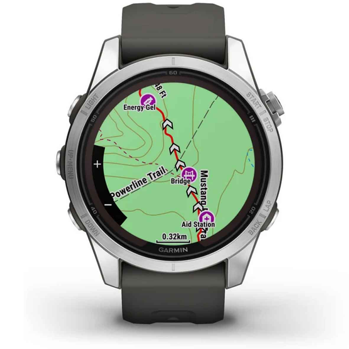 Montre connectée Garmin Fenix 7S Pro Solar Edition, Acier, Silver avec  bracelet gris sur