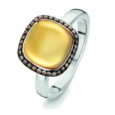 Bague Citrine sur Nacre et diamants  - One More - Amiata