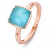 Bague Cristal de Roche sur Amazonite  One More - Pantelleria