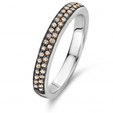 Bague Ischia Basics, diamants bruns sur or blanc