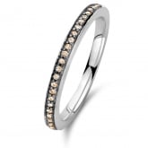 Bague Ischia Basics, diamants bruns sur or blanc