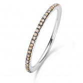 Bague Ischia Basics, diamants bruns sur or blanc