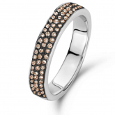 Bague Ischia Basics, diamants bruns sur or blanc