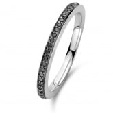 Bague Ischia Basics, diamants noirs sur or blanc