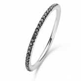 Bague Ischia Basics, diamants noirs sur or blanc