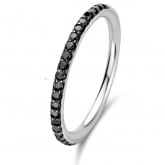 Bague Ischia Basics, diamants noirs sur or blanc