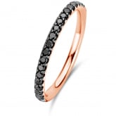 Bague Ischia Basics, diamants noirs sur or rose