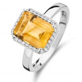 Bague One More Citrine et diamants sur or blanc