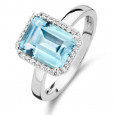 Bague One More Topaze Sky Blue et diamants sur or blanc 