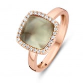 Bague prasiolite sur nacre et diamants One More - Pantelleria