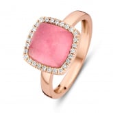 Bague quartz et rhodochrosite sur nacre One More - Pantelleria