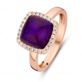 Bague quartz et sugilite sur nacre One More - Pantelleria