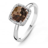 Bague Quartz Fum et Diamants One More - Etna