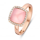 Bague quartz rose sur nacre One More - Pantelleria