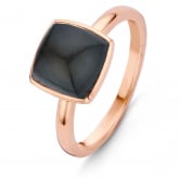 Bague Quartz sur Obsidienne Arc en Ciel One More - Pantelleria