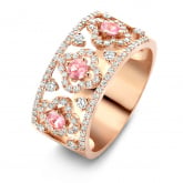 Bague Salina, saphir rose et diamants sur or rose