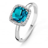 Bague Topaze London Blue et Diamants One More - Etna