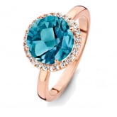 Bague Topaze London Blue et diamants One More - Etna