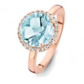 Bague Topaze Sky Blue et diamants One More - Etna