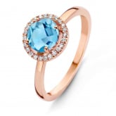 Bague Topaze Swiss Blue et diamants One More - Etna