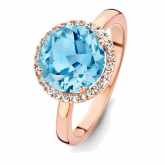 Bague Topaze Swiss Blue et diamants One More - Etna