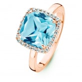 Bague Topaze Swiss Blue et Diamants One More - Etna