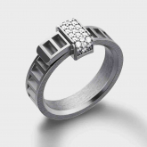 Bague Unknow Bind Me Diamants - Argent Anthracite DLC