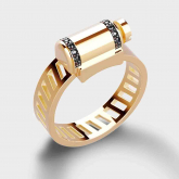 Bague Unknow Love Affair - Or Jaune Serti-Partiel Diamants Noirs