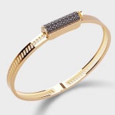 Bracelet Jonc Unknow Brand Love Affair Diamants Noirs - Or Jaune