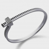 Bracelet Unknow  Bind Me - Diamants Noirs - Argent Anthracite