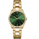 Cluse Froce Petite Watch Steel Green, Gold Colour 